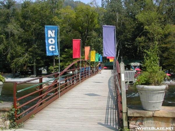 White blaze at Nantahala footbridge