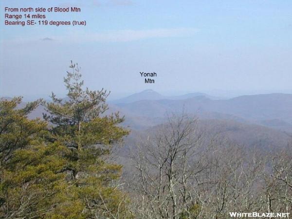 Yonah Mtn from north side of Blood Mtn