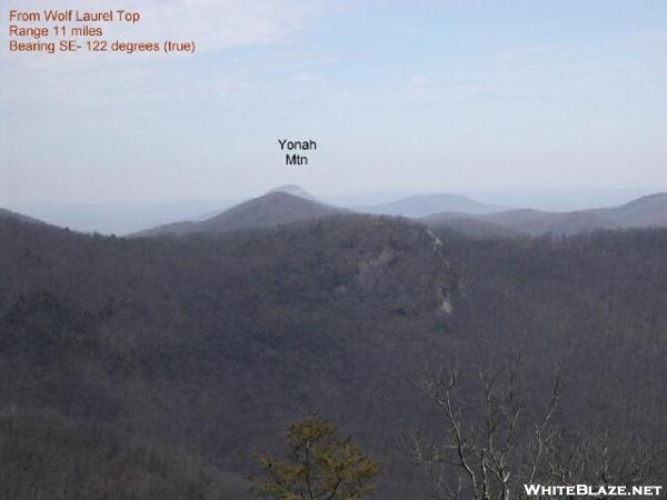 Yonah Mtn from Wolf Laurel Top
