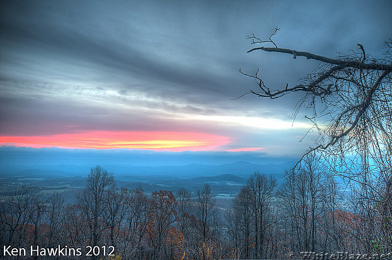 Winter Sunrise from Afton Overlook South of Rockfish Gap