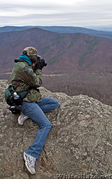 Michele at Rock Point Overlook on the AT near Dripping Rock in VA