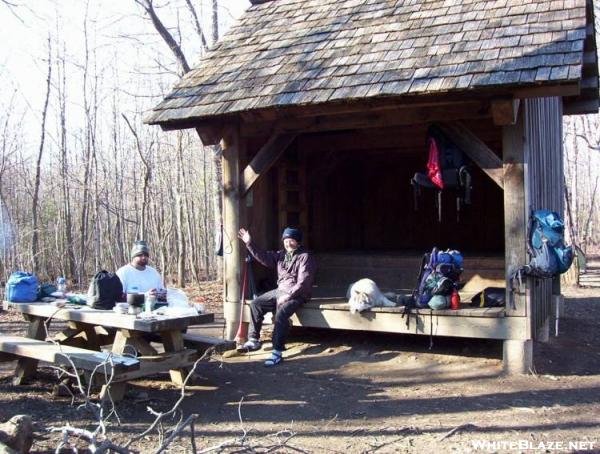 Jersey & Dog-Tired at Hawk Mtn Shelter