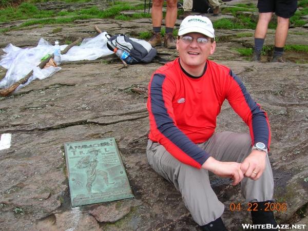 Rainman by the first blaze on Springer Mountain