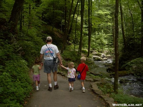 Rainman with his kids at Anna Ruby Falls - July 2004