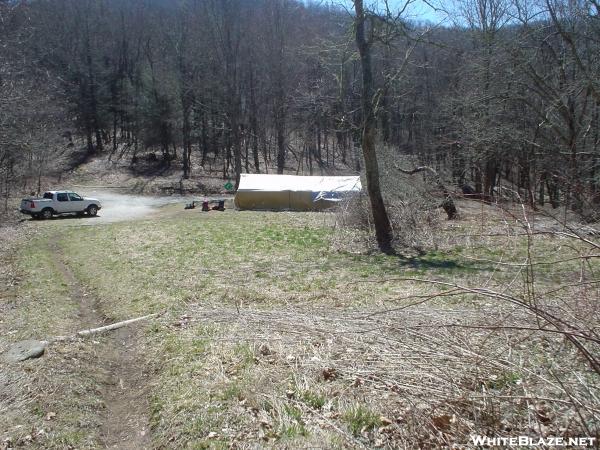 Apples' trail magic at Burningtown Gap