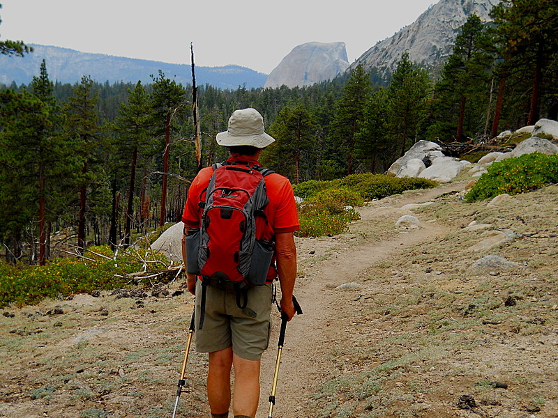 Hiking towards Half Dome on John Muir Trail