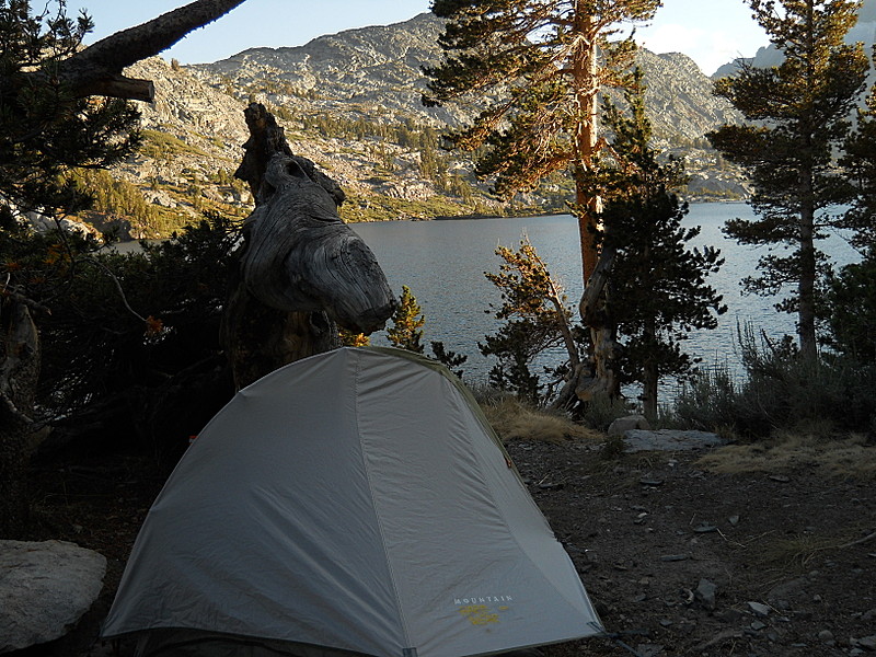 Campsite overlooking Garnet Lake on John Muir Trail