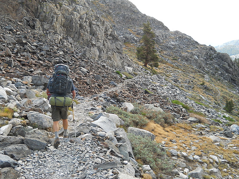 Hiking up from Garnet Lake on John Muir Trail