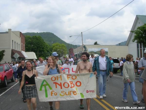 Class of '04 marching in parade