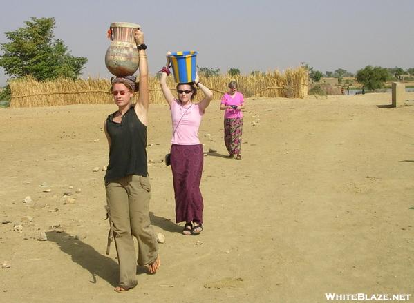 Carrying water from the Niger River