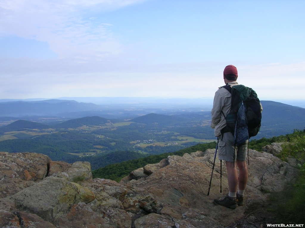 Hikerhead views the Shenandoah Valley