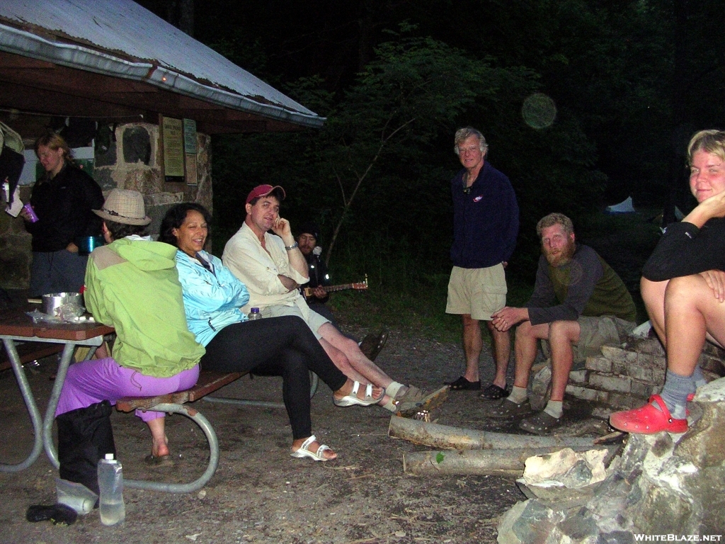 Hikerhead surrounded by thru-hikers