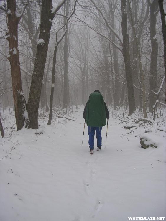 HIking through snow in Shenandoah