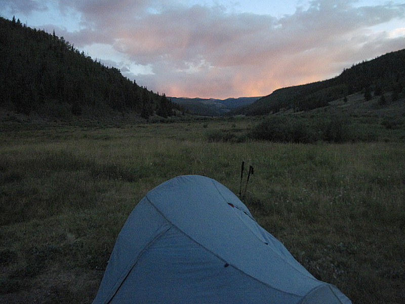 Everning alpenglow on Colorado Trail