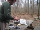 Fixing Dinner At Deer Lick Shelters by Cookerhiker in Maryland & Pennsylvania Shelters