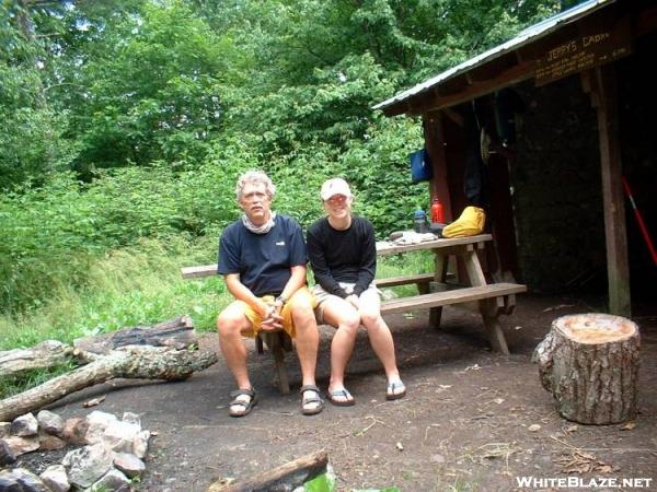 Father and Daughter at Jerry\'s Cabin Shelter 25JUN2005