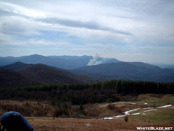 Fire Smoke rising to south of Max Patch