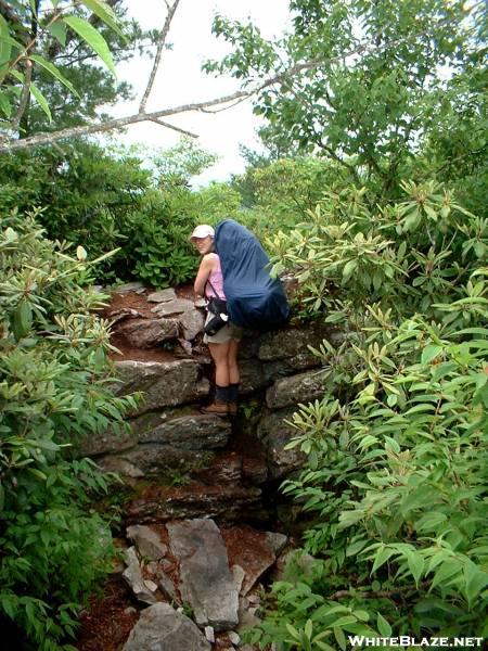 Princess Leah climbs a technical near Blackstack Cliffs 26JUN2005