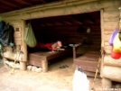 Princess Leah Reads at Flint Mountain Shelter 24JUN2005 by cabeza de vaca in Section Hikers