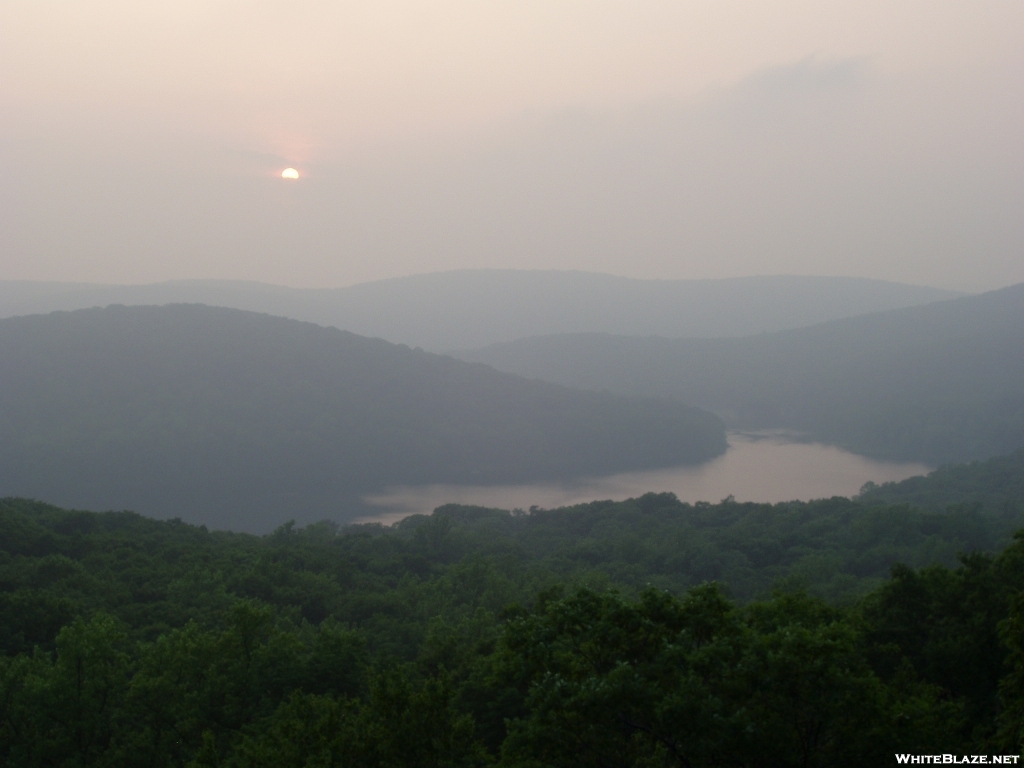 Western view from Black Mountain in Harriman State Park of New York.