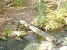 Puncheon bridge over a section of Brassie Brook