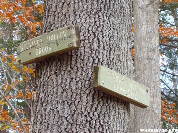 Stewart Hollow Brook Lean-to in CT: Sign