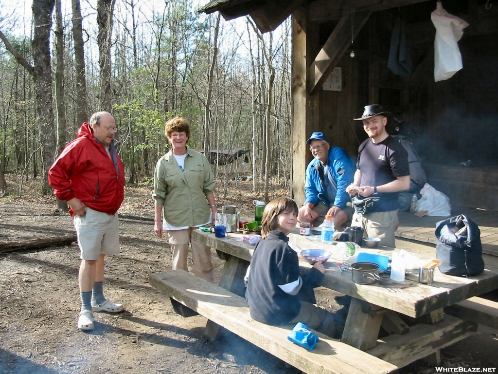 Dinner at Hawk Mtn Shelter