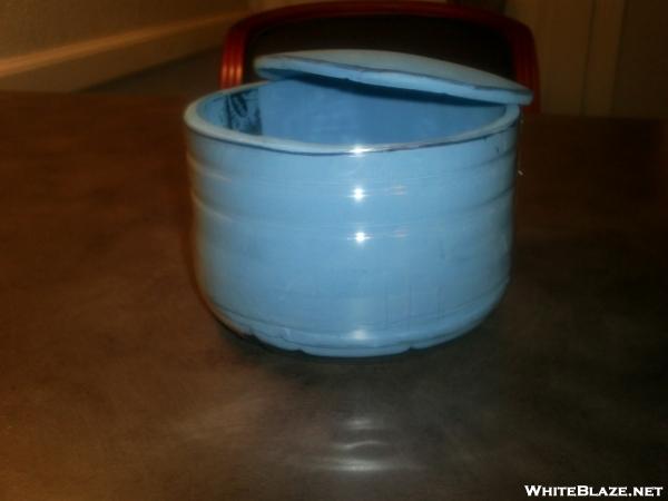 Homemade freezer-bag cozy for AGG 3-cup pot