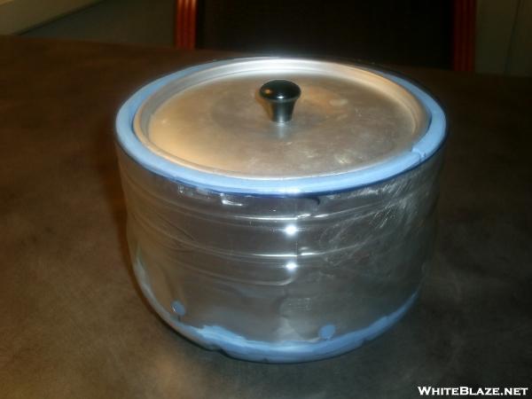Homemade freezer-bag cozy for AGG 3-cup pot
