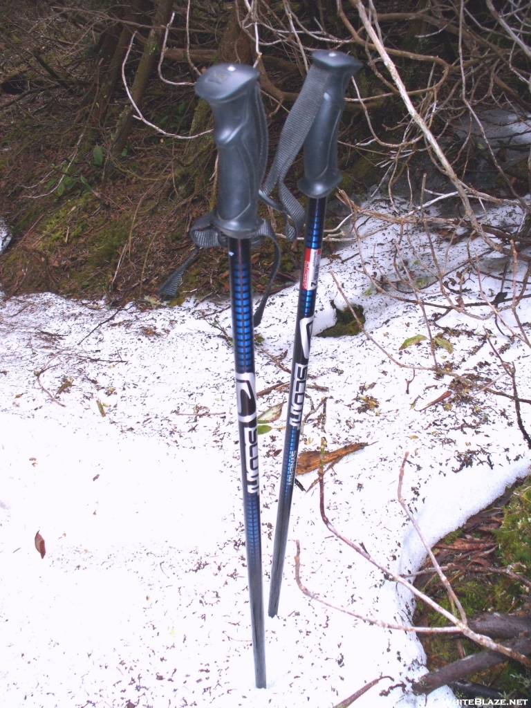 My skipoles in snow