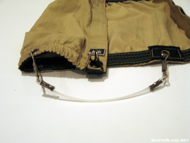 Gaiter with trimmer line attached