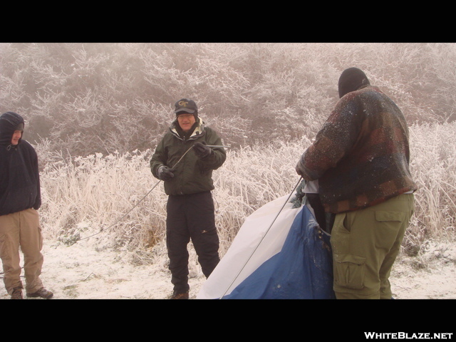 Boy Scouts Pack Up A Frozen Camp