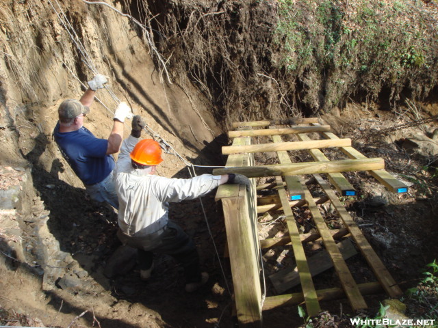 Bmt Trail Crew Fixing The Beech Gap Footbridge