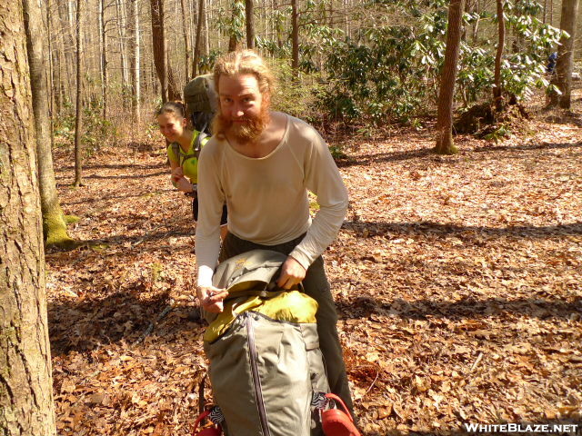 Leader Gordon Digging Thru His Pack