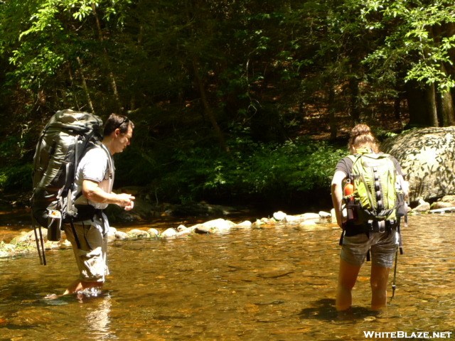 Backpackers In The Conasauga River