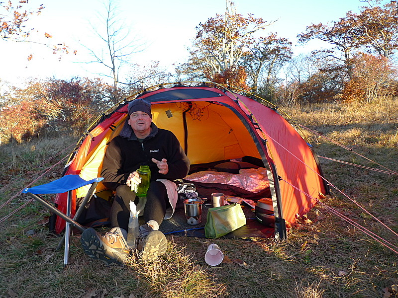 Larry and His Hilleberg Allak Tent on Gorak Hill