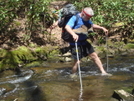 Monty "choo Choo" Crossing Upper Bald River by Tipi Walter in Thru - Hikers