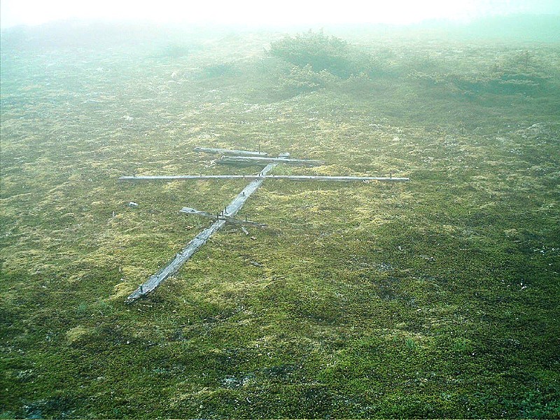 Spruce Island, Alaska - Russian Orthodox former cross at Mt. Herman summit