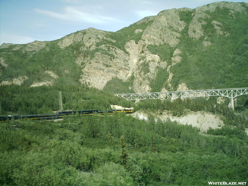 Alaska 2008 - View Of Train On Curve By Bridge