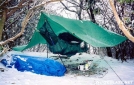 snow camping in a Clark by 2Ply in Hammock camping