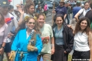 A happy crowd of parade goers by Pack Mule in 2006 Trail Days