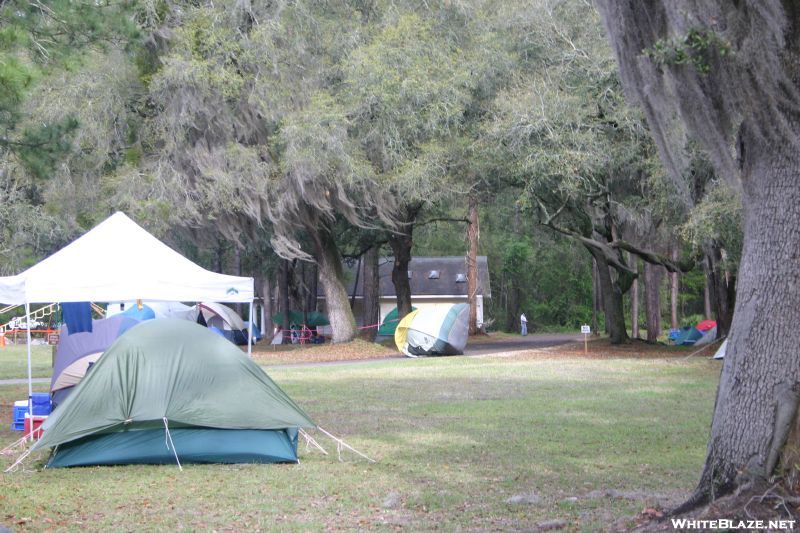 Tent Blowing Around At Florida Hiking Festival