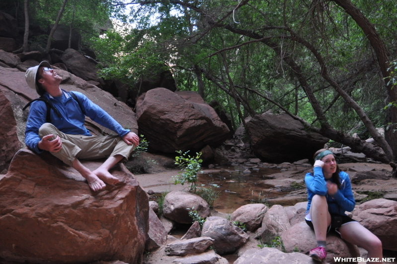 Relaxing at Emerald Pools in Zion